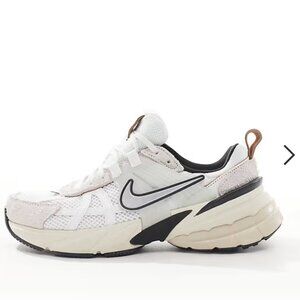 Nike V2K Run sneakers in white and silver